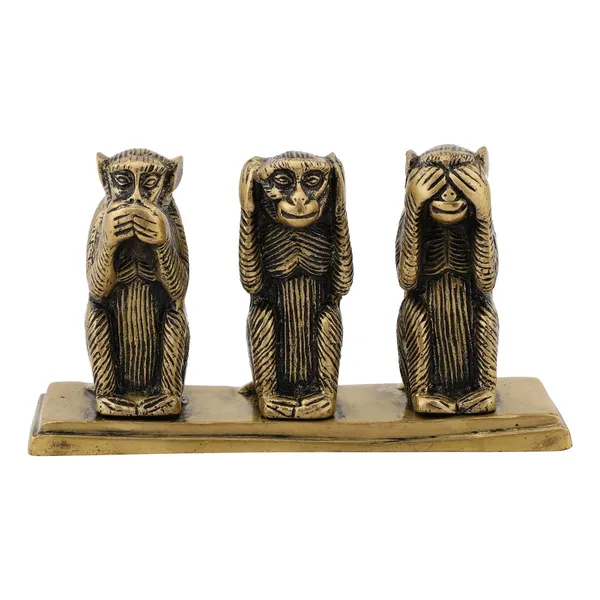 Brass_3_Monkey_7_Inches_And_1_4_Kg_Ethnic_Design_Handmade_Statue_For_Home_Decor_Office_Counter_Decorative_Antique_Figurine_Handcrafted_Unique_Piece_Showpiece_Vastu_Animal_Gift_Item