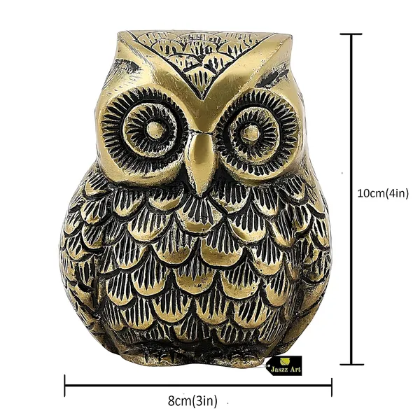 Brass_Owl_Statue_Ethnic_Design_Handmade_For_Home_Decor_Office_Shop_Counter_Decorative_Figurine_Handcrafted_Unique_Piece_Showpiece_Vastu_Animal_Gift_Item_Fat_4_Inches_And_650G