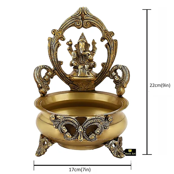 Brass_9_Inches_And_1_6_Kg_Ganesh_Ji_Urli_Bowl_With_Bells_Ethnic_Design_Uruli_Pot_For_Home_Decor_Floating_Flowers_Candle_Lamps_Temple_Room_Traditional_Diwali_Decoration_Gift_Light