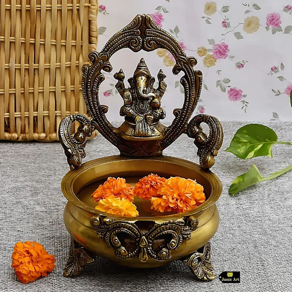 Brass_9_Inches_And_1_6_Kg_Ganesh_Ji_Urli_Bowl_With_Bells_Ethnic_Design_Uruli_Pot_For_Home_Decor_Floating_Flowers_Candle_Lamps_Temple_Room_Traditional_Diwali_Decoration_Gift_Light