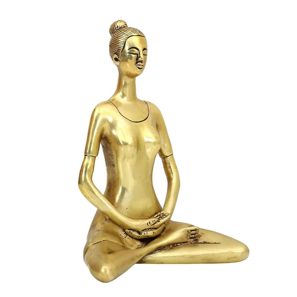 Brass_Yoga_Posture_Figurine_Padmasana_Pose_Statue_For_Home_Decor_14X10X20_Cm_1400_Gm_Golden_Antique_Lady_Murti_Showpiece_For_Table_Top_Living_Room_Shelf_Office_Shop_Counter_Decorative_Idol_And_Return_Gift