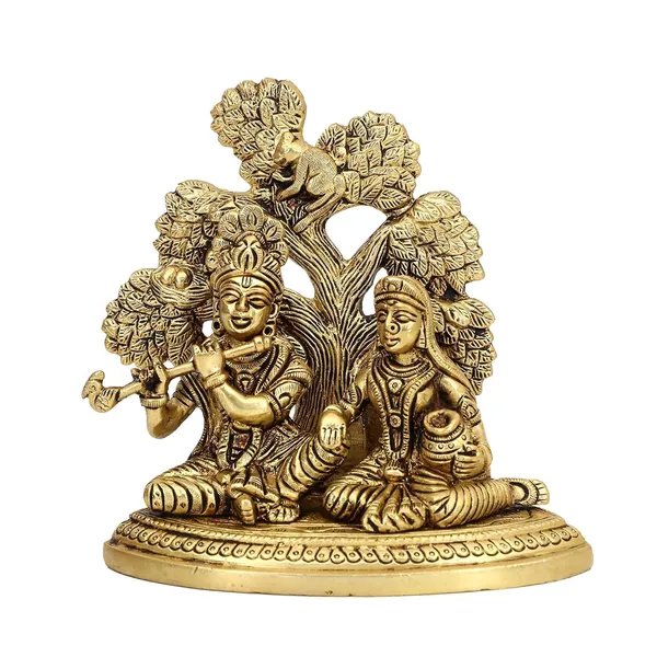 Tree_Lord_Radha_Krishna_5_Inches_And_1_25_Kg_Brass_Hindu_God_Statue_Bhagwan_Idol_For_Home_Decor_Diwali_Festival_Murti_Temple_Puja_Pooja_Shop_Return_Gift