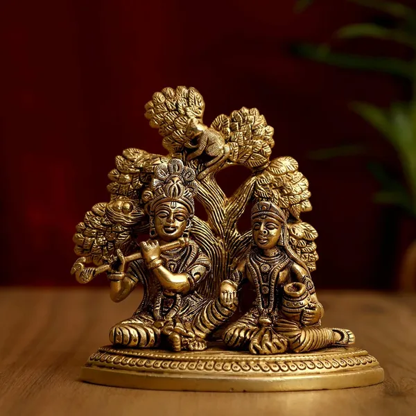 Tree_Lord_Radha_Krishna_5_Inches_And_1_25_Kg_Brass_Hindu_God_Statue_Bhagwan_Idol_For_Home_Decor_Diwali_Festival_Murti_Temple_Puja_Pooja_Shop_Return_Gift