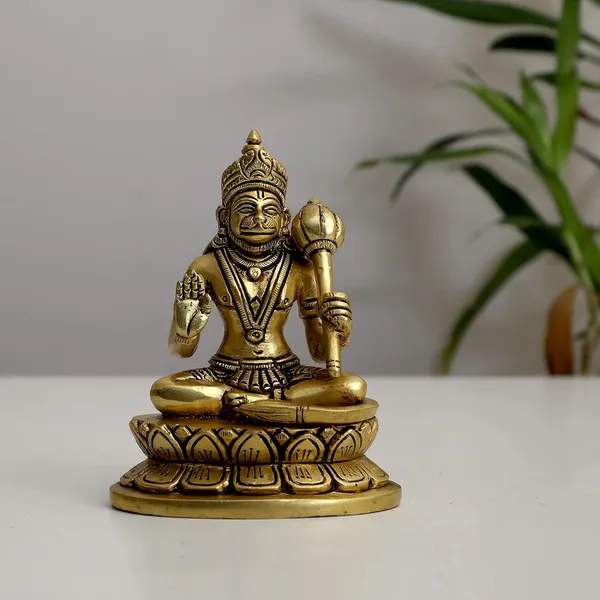 Hanuman_Ji_Blessing_6_Inches_And_900G_Brass_Hindu_God_Statue_Bhagwan_Idol_For_Home_Decor_Diwali_Festival_Murti_Temple_Puja_Pooja_Shop_Return_Gift