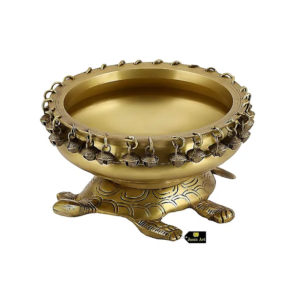 Brass_10_Inches_And_2_3_Kg_Turtle_Urli_Bowl_With_Bells_Ethnic_Design_Uruli_Pot_For_Home_Decor_Floating_Flowers_Candle_Lamps_Temple_Room_Traditional_Decoration_Gift