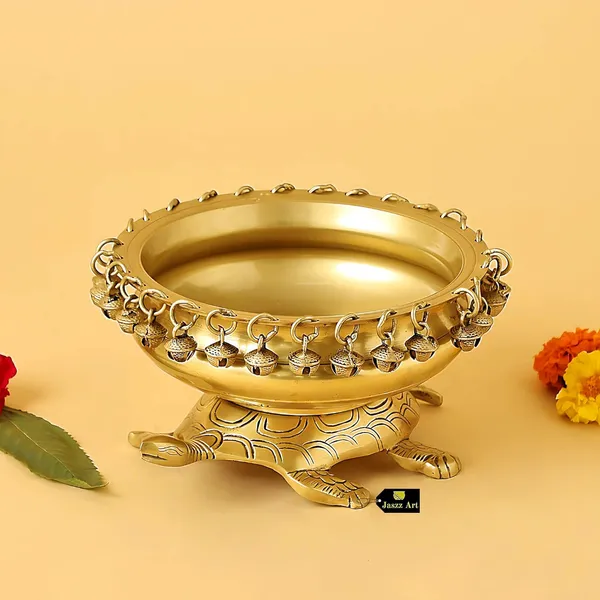 Brass_10_Inches_And_2_3_Kg_Turtle_Urli_Bowl_With_Bells_Ethnic_Design_Uruli_Pot_For_Home_Decor_Floating_Flowers_Candle_Lamps_Temple_Room_Traditional_Decoration_Gift