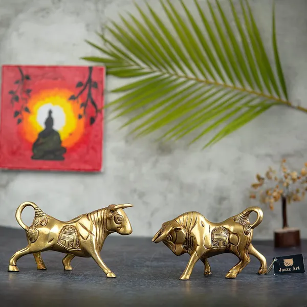 Brass_Bull_Pair_Ethnic_Design_Handmade_Statue_For_Home_Decor_Office_Counter_Decorative_Unique_Piece_Showpiece_Vastu_Animal_Gift_Item_6_Inches_And_1_6_Kg