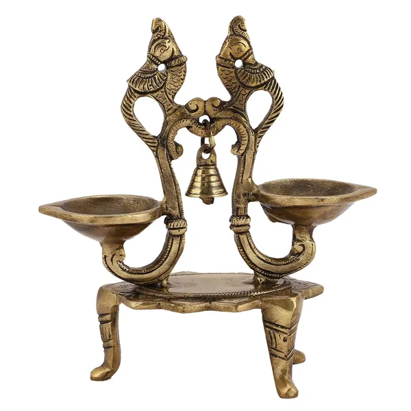 Brass_Peacock_Diya_9_Inches_And_800G_Ethnic_Design_Handmade_Curved_Oil_Wick_Antique_Deepak_Lamp_For_Home_Decor_Temple_Puja_Office_Counter_Diwali_Decoration_Festival_Gift_Light
