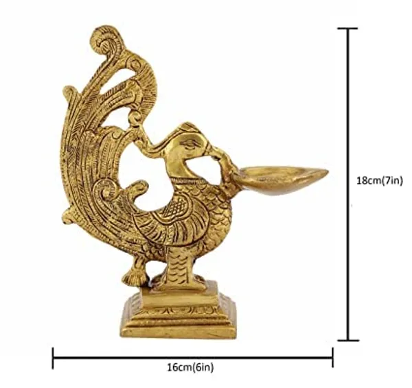 Brass_Peacock_Diya_9_Inches_And_800G_Ethnic_Design_Handmade_Curved_Oil_Wick_Antique_Deepak_Lamp_For_Home_Decor_Temple_Puja_Office_Counter_Diwali_Decoration_Festival_Gift_Light