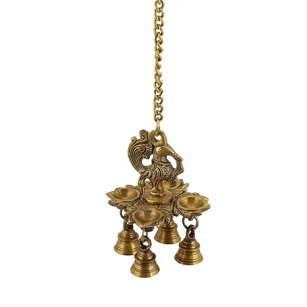 Brass_Peacock_4_Diya_6_Inches_And_700G_With_17_Inch_Chain_Ethnic_Design_Handmade_Oil_Wick_Antique_Deepak_Lamp_For_Home_Decor_Temple_Puja_Office_Diwali_Decoration_Festival_Gift_Light
