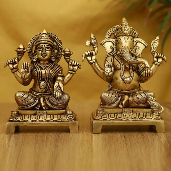 Maa_Devi_Lakshmi_Ganesh_Ji_Pair_7_Inches_And_3_7_Kg_Brass_Hindu_God_Statue_Bhagwan_Idol_For_Home_Decor_Diwali_Festival_Murti_Temple_Puja_Pooja_Shop_Return_Gift_Pack_Of_2