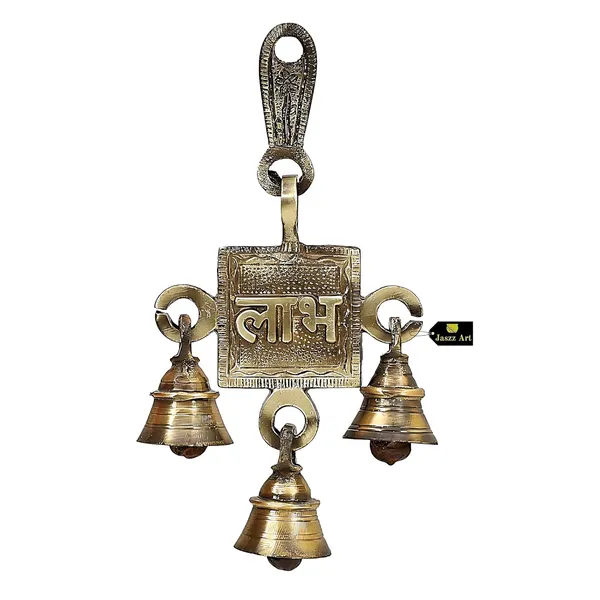 Subh_Labh_Design_Bell_Pair_10_3_16_Cm_360_Gm_Antique_Brass_Hanging_Bells_For_Pooja_Gift_Home_Decor_With_3_Ghanti_Handmade_Puja_Article_For_Diwali_Festival_Vastu_Pack_Of_2