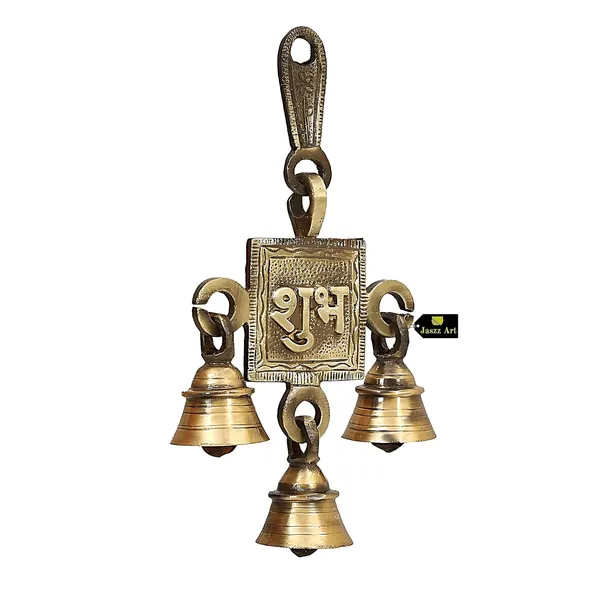 Subh_Labh_Design_Bell_Pair_10_3_16_Cm_360_Gm_Antique_Brass_Hanging_Bells_For_Pooja_Gift_Home_Decor_With_3_Ghanti_Handmade_Puja_Article_For_Diwali_Festival_Vastu_Pack_Of_2