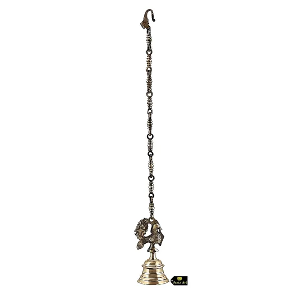 Peacock_Hanging_Bell_With_Chain_60_9_19_1600_Gm_Dark_Antique_Brass_Bells_For_Pooja_Gift_Home_Decor_With_Ghanti_Handmade_Article_For_Festival_Vastu_Pack_Of_1