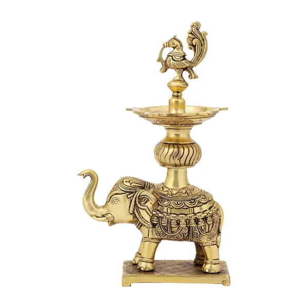 Brass_Peacock_Elephant_Diya_12_Inches_And_2_6_Kg_Ethnic_Design_Handmade_Curved_Oil_Wick_Antique_Deepak_Lamp_For_Home_Decor_Temple_Puja_Office_Counter_Diwali_Decoration_Festival_Gift