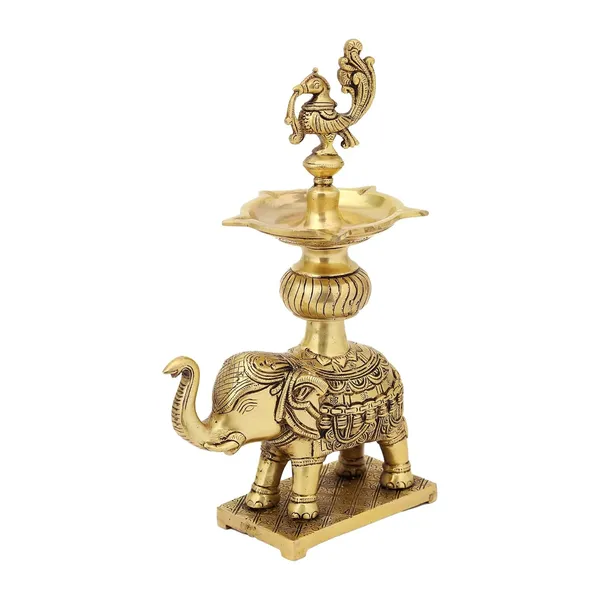 Brass_Peacock_Elephant_Diya_12_Inches_And_2_6_Kg_Ethnic_Design_Handmade_Curved_Oil_Wick_Antique_Deepak_Lamp_For_Home_Decor_Temple_Puja_Office_Counter_Diwali_Decoration_Festival_Gift