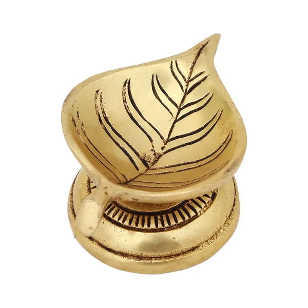 Brass_Leaf_Diya_3_Inches_And_250G_Small_Size_Ethnic_Design_Handmade_Curved_Oil_Wick_Antique_Kuber_Deepak_Lamp_For_Home_Decor_Temple_Puja_Office_Counter_Diwali_Decoration_Festival_Gift