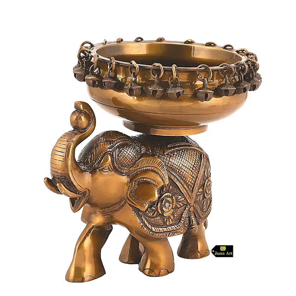 Brass_Elephant_Urli_Bowl_With_Bells_Ethnic_Design_For_Home_Decor_Floating_Flowers_Candle_Temple_Traditional_Diwali_Decoration_Dark_10_Inches_And_3_Kg