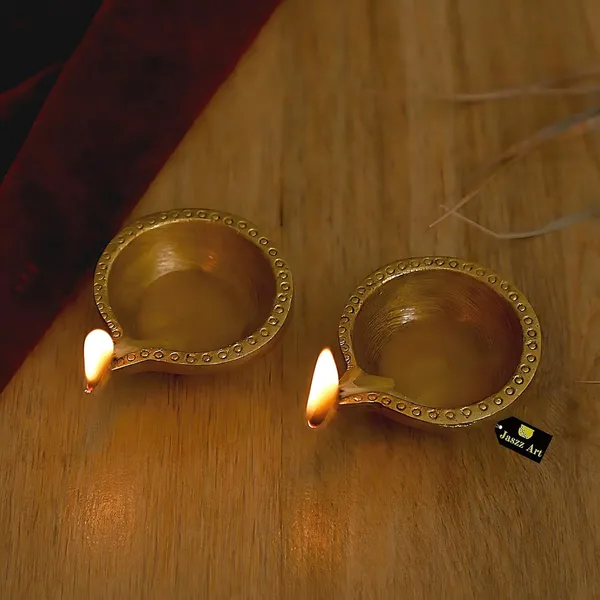 Brass_Diya_3_Inches_And_360G_Pack_Of_4_Pair_Small_Ethnic_Design_Handmade_Curved_Oil_Wick_Antique_Kuber_Deepak_Lamp_For_Home_Decor_Temple_Puja_Office_Counter_Decoration_Festival_Gift