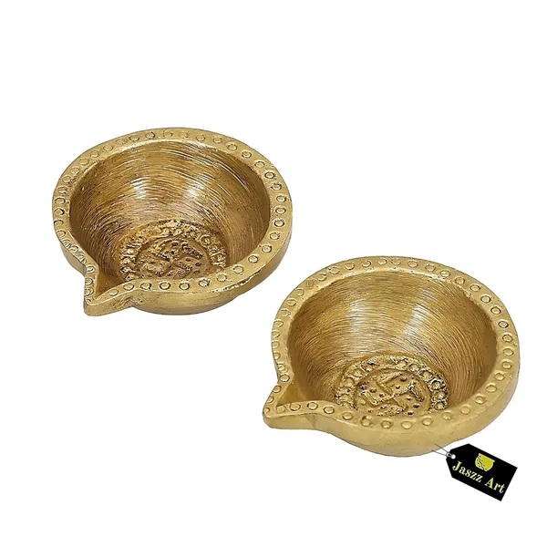 Brass_Diya_3_Inches_And_360G_Pack_Of_4_Pair_Small_Ethnic_Design_Handmade_Curved_Oil_Wick_Antique_Kuber_Deepak_Lamp_For_Home_Decor_Temple_Puja_Office_Counter_Decoration_Festival_Gift