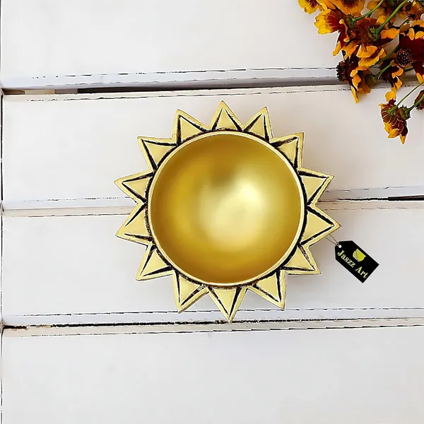 Brass_Sun_Diya_Small_Ethnic_Design_Handmade_Curved_Oil_Wick_Antique_Kuber_Deepak_Lamp_For_Home_Decor_Temple_Puja_Office_Counter_Decoration_Festival_Gift_4_Inches_600G_Pack_Of_2_Golden