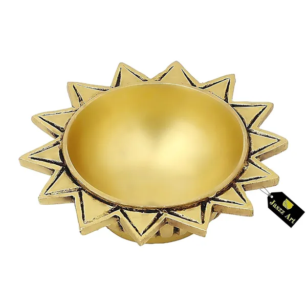 Brass_Sun_Diya_Small_Ethnic_Design_Handmade_Curved_Oil_Wick_Antique_Kuber_Deepak_Lamp_For_Home_Decor_Temple_Puja_Office_Counter_Decoration_Festival_Gift_4_Inches_600G_Pack_Of_2_Golden