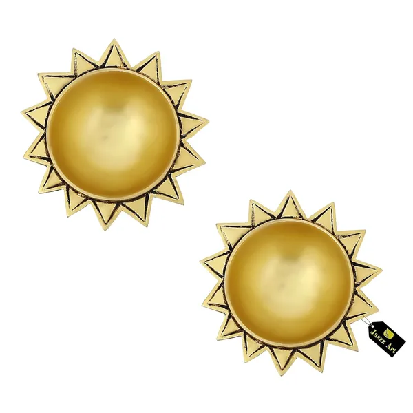 Brass_Sun_Diya_Small_Ethnic_Design_Handmade_Curved_Oil_Wick_Antique_Kuber_Deepak_Lamp_For_Home_Decor_Temple_Puja_Office_Counter_Decoration_Festival_Gift_4_Inches_600G_Pack_Of_2_Golden