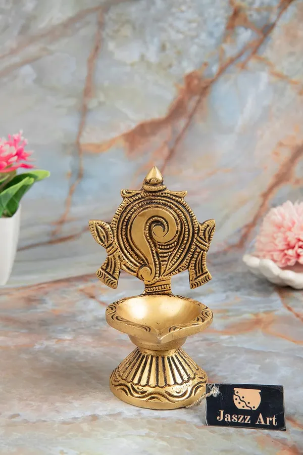 Brass_Shankh_Diya_6_7_10_Inches_300G_Ethnic_Design_Handmade_Curved_Oil_Wick_Antique_Deepak_Lamp_For_Home_Decor_Temple_Puja_Office_Counter_Decoration_Festival_Gift