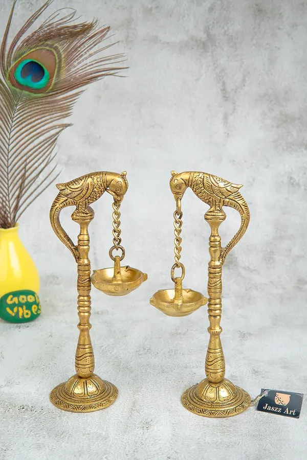Brass_Parrot_Diya_8_6_20_Inches_800G_With_Stand_Ethnic_Design_Handmade_Curved_Oil_Wick_Antique_Deepak_Lamp_For_Home_Decor_Temple_Pooja_Office_Counter_Decoration_Festival_Gift