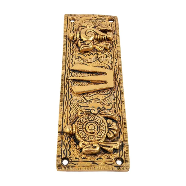 Brass_Door_Hanging_Shankh_Chakra_Tilak_Namah_Pure_Wall_Showpiece_8_Inches_And_420_Gm_Padmanabha_Swami_Vishnu_For_Home_Decor_Temple_Puja_Office_Decoration