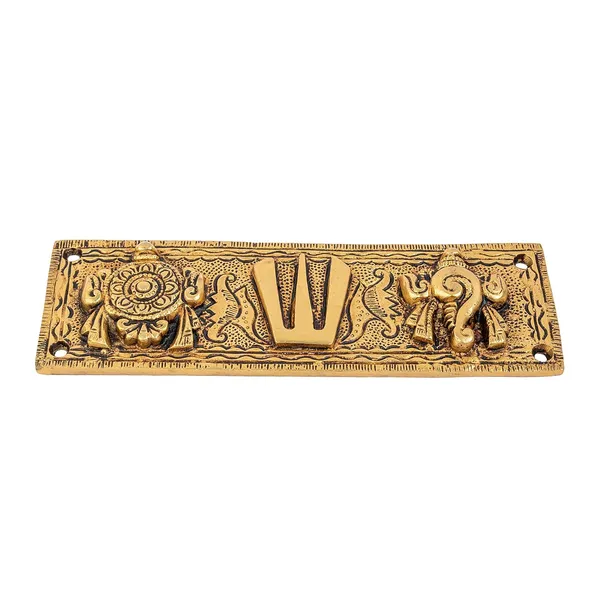 Brass_Door_Hanging_Shankh_Chakra_Tilak_Namah_Pure_Wall_Showpiece_8_Inches_And_420_Gm_Padmanabha_Swami_Vishnu_For_Home_Decor_Temple_Puja_Office_Decoration