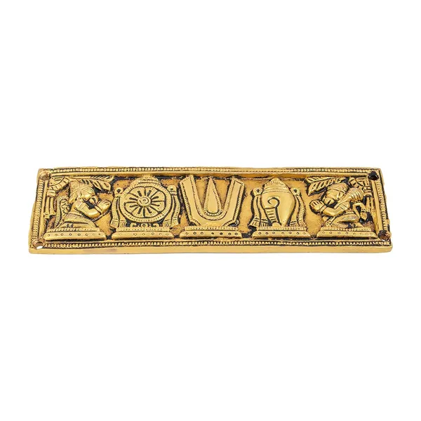 Jaszz_Art_Door_Hanging_Shankh_Chakra_Tilak_Namah_Pure_Brass_Wall_Hanging_Showpiece_Shankha_Gada_Padma_Vishnu_For_Home_Decor_Temple_Puja_Office_Decoration