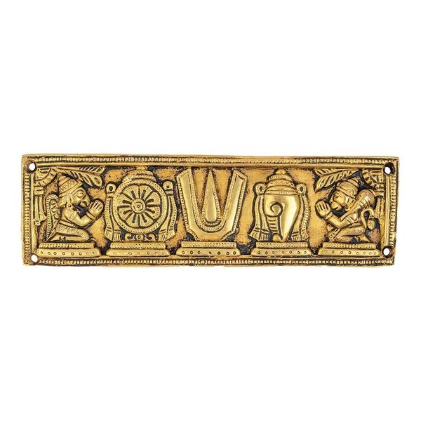 Jaszz_Art_Door_Hanging_Shankh_Chakra_Tilak_Namah_Pure_Brass_Wall_Hanging_Showpiece_Shankha_Gada_Padma_Vishnu_For_Home_Decor_Temple_Puja_Office_Decoration