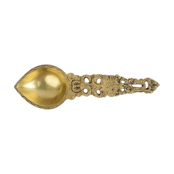 Jaszzart_Ethnic_Indian_Design_Brass_Pooja_Aarti_Havan_Spoon_33X10X4_Inch_950_Gm_Puja_Spoon_For_Pouring_Ghee_In_Hawan_Kund_Achmani_For_Holy_Water_Perfect_For_Aarti_Diya_In_Home_Temples