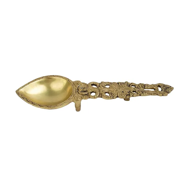 Jaszzart_Ethnic_Indian_Design_Brass_Pooja_Aarti_Havan_Spoon_33X10X4_Inch_950_Gm_Puja_Spoon_For_Pouring_Ghee_In_Hawan_Kund_Achmani_For_Holy_Water_Perfect_For_Aarti_Diya_In_Home_Temples