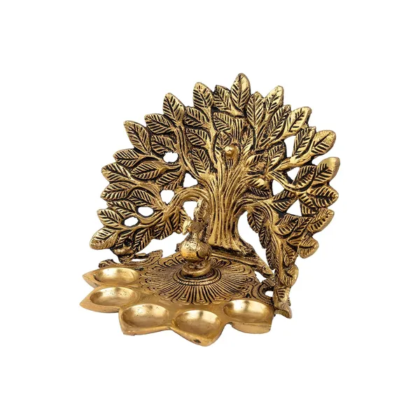 Jaszzart_Brass_5_Mukhi_Diya_Handcrafted_Kalpvriksha_14_12_11_Inches_And_670_Gm_Tree_Shape_Oil_Lamp_Dipak_For_Home_Office_Temple_Madir_Pooja_Aarti_Decoration
