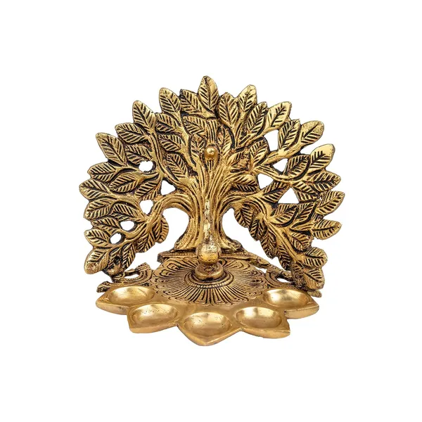 Jaszzart_Brass_5_Mukhi_Diya_Handcrafted_Kalpvriksha_14_12_11_Inches_And_670_Gm_Tree_Shape_Oil_Lamp_Dipak_For_Home_Office_Temple_Madir_Pooja_Aarti_Decoration