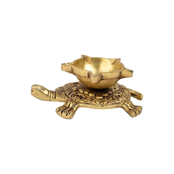 Brass_Turtle_Leaf_Diya_14_12_5_Inches_And_520Gm_Ethnic_Design_Handmade_Curved_Oil_Wick_Antique_Kuber_Deepak_For_Home_Decor_Temple_Puja_Counter_Decoration_Festival_Gift