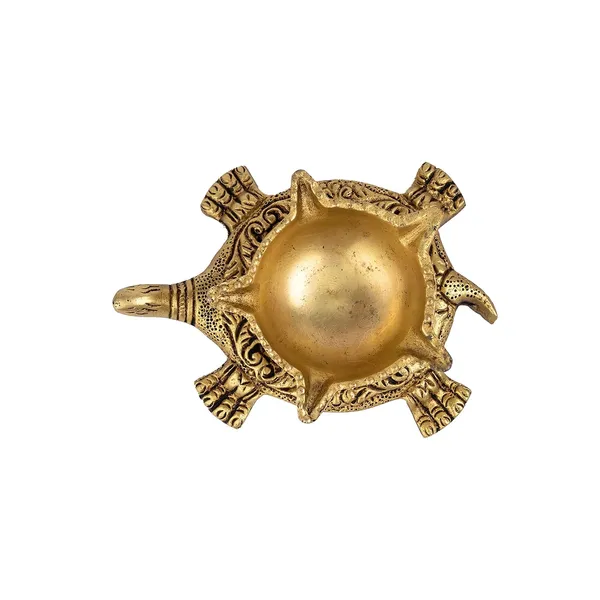 Brass_Turtle_Leaf_Diya_14_12_5_Inches_And_520Gm_Ethnic_Design_Handmade_Curved_Oil_Wick_Antique_Kuber_Deepak_For_Home_Decor_Temple_Puja_Counter_Decoration_Festival_Gift