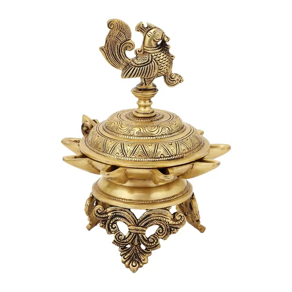 Brass_Peacock_Diya_10_Inches_And_3_2_Kg_With_Stand_Ethnic_Design_Handmade_Curved_Oil_Wick_Antique_Deepak_Lamp_For_Home_Decor_Temple_Puja_Office_Counter_Diwali_Decoration_Festival_Gifts
