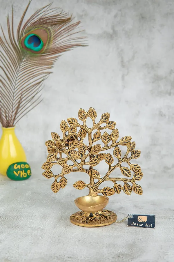 Jaszzart_Brass_Diya_Handcrafted_Kalpvriksha_14_10_15_Cm_And_450_G_Tree_Shape_Oil_Lamp_Dipak_For_Home_Office_Temple_Mandir_Pooja_Aarti_Decoration