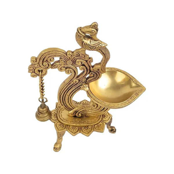 Brass_Parrot_Diya_With_Bell_21_9_31_Inches_1_8_Kg_With_Stand_Ethnic_Design_Handmade_Curved_Oil_Wick_Antique_Peacock_Lamp_For_Home_Decor_Temple_Pooja_Office_Decoration_Festival_Gift