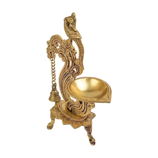 Brass_Parrot_Diya_With_Bell_21_9_31_Inches_1_8_Kg_With_Stand_Ethnic_Design_Handmade_Curved_Oil_Wick_Antique_Peacock_Lamp_For_Home_Decor_Temple_Pooja_Office_Decoration_Festival_Gift