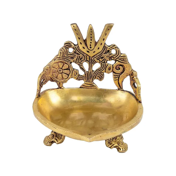 Brass_Shank_Trishul_Chakra_Diya_With_Stand_13X11X13_Cm_830G_Ethnic_Design_Handmade_Curved_Oil_Wick_Antique_Lamp_For_Home_Decor_Temple_Puja_Office_Counter_Decoration_Festival_Gift