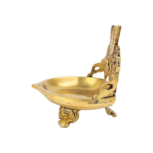 Brass_Shank_Trishul_Chakra_Diya_With_Stand_13X11X13_Cm_830G_Ethnic_Design_Handmade_Curved_Oil_Wick_Antique_Lamp_For_Home_Decor_Temple_Puja_Office_Counter_Decoration_Festival_Gift