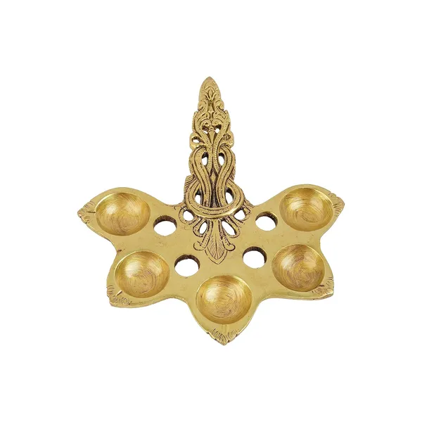 Jaszzart_5_Spoon_Ethnic_Indian_Design_Brass_Pooja_Aarti_Havan_Spoon_20X16X3_Cm_500_Gm_Puja_Spoon_For_Pouring_Ghee_In_Hawan_Kund_Achmani_For_Holy_Water_Perfect_For_Aarti_Diya_In_Home_Temples