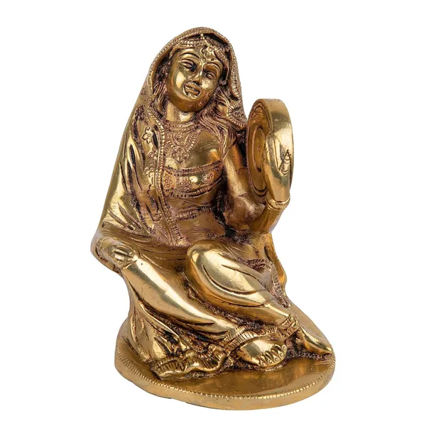 Brass_Metal_Musician_Showpiece_Man_With_Instruments_Golden_Instrument_Home_Interior_Vastu_Temple_Room_Traditional_Diwali_Decoration_Gift_Sculpture_Woman_With_Dafli