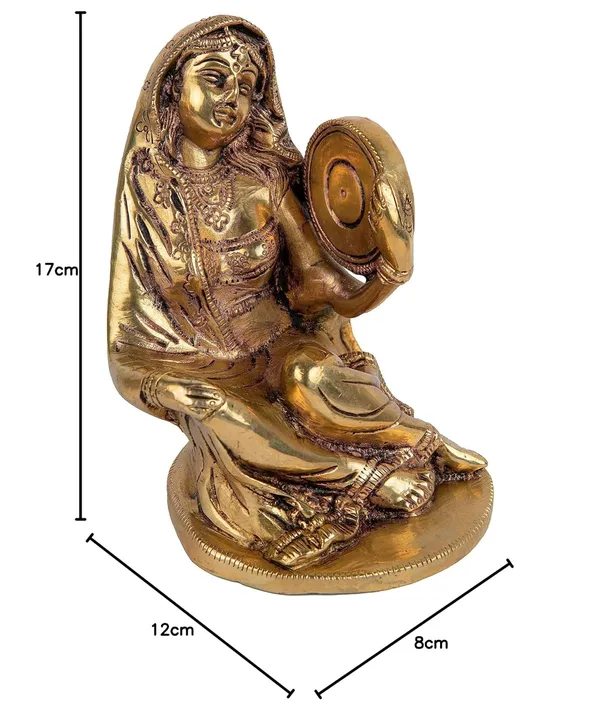 Brass_Metal_Musician_Showpiece_Man_With_Instruments_Golden_Instrument_Home_Interior_Vastu_Temple_Room_Traditional_Diwali_Decoration_Gift_Sculpture_Woman_With_Dafli
