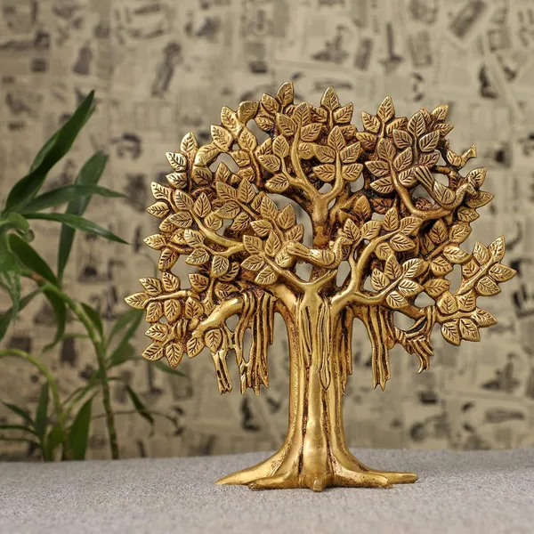 Pure_Brass_Kalpavriksha_Tree_Showpiece_11_5_Inches_1_8_Kg_Trees_Of_Life_Home_Decor_Gift_For_Good_Luck_Vastu_And_Fengshui_Best_In_Living_Room_Table_Decoration_With_Antique_Polish