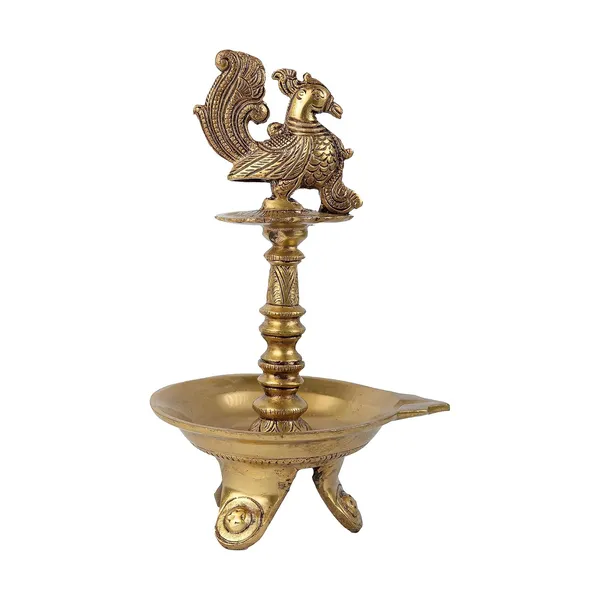 Brass_Peacock_Diya_For_Table_Decor_15X13X26_Cm_And_1550G_Ethnic_Handmade_Decorative_Curved_Oil_Wick_Antique_Mayur_Deepak_Lamp_For_Home_Temple_Puja_Room_Office_Counter_Decoration_Festival